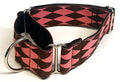 Pink with Brown Diamonds Martingale Collar 1 1/2 in