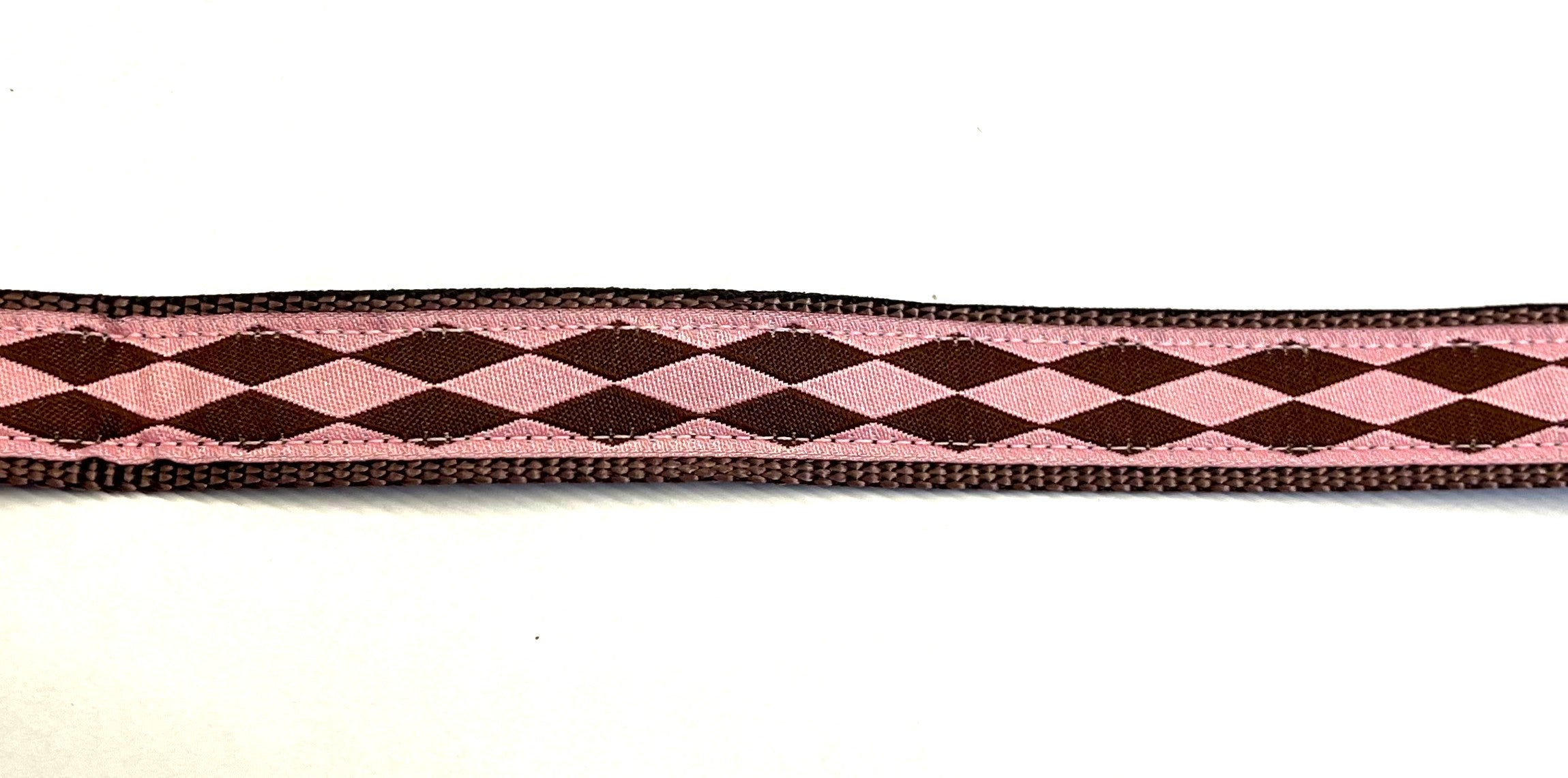 Pink with Brown Diamonds Dog Collar 3/4