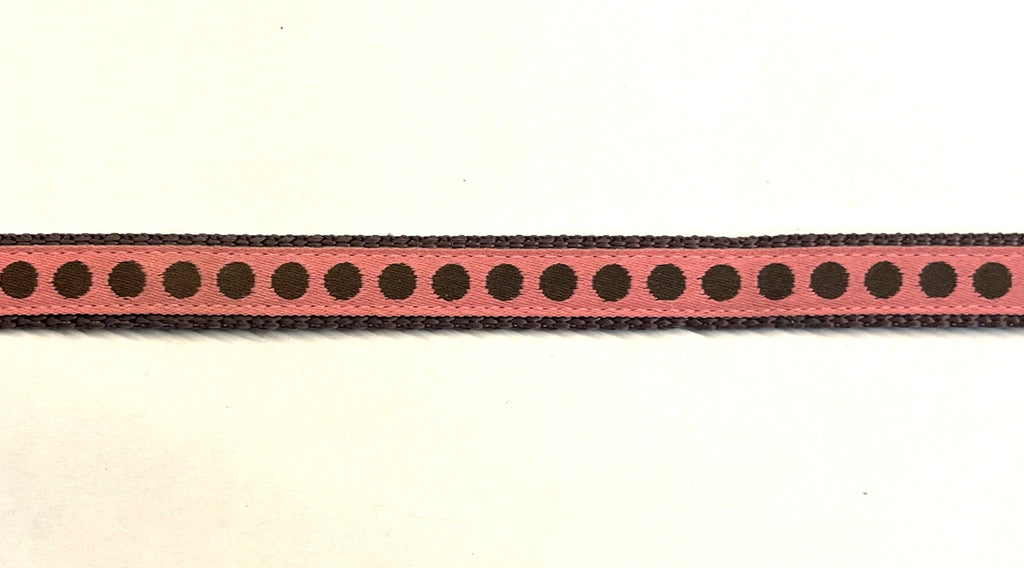 Pink with Brown Dots Dog Leash 1/2