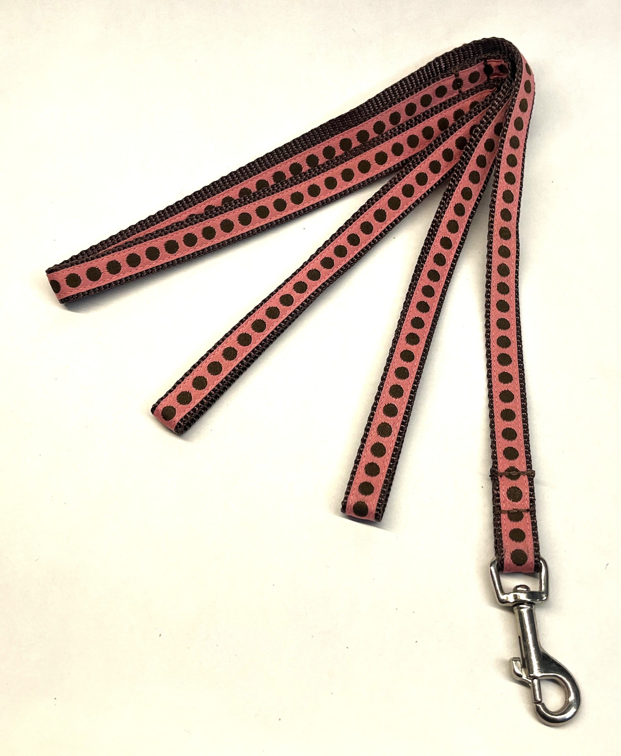 Pink with Brown Dots Dog Leash 1/2
