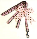 Pale Pink with Brown Dots Dog Leash 1/2