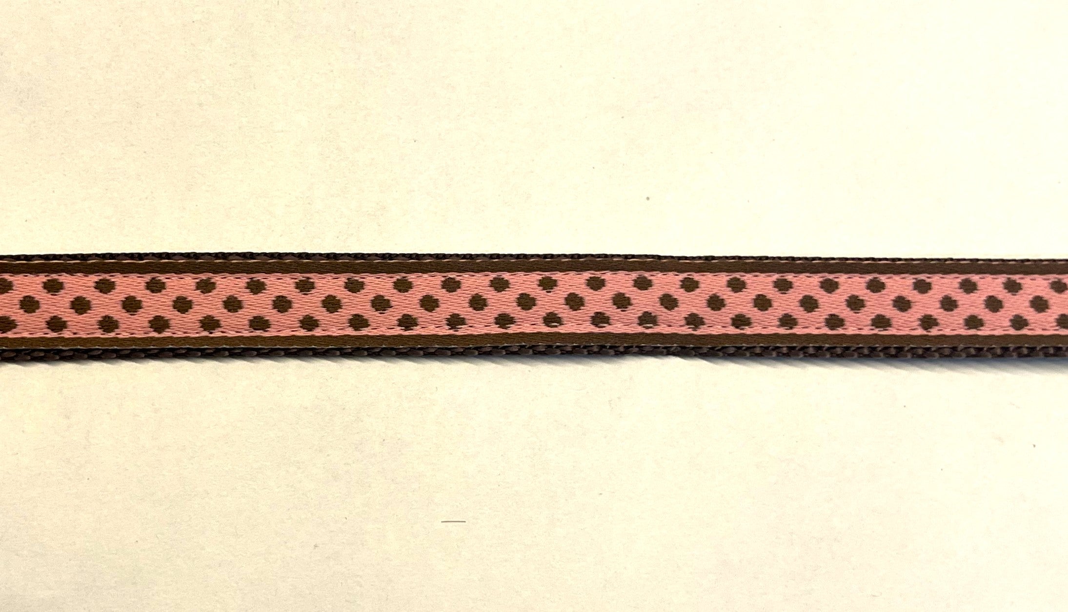 Pink with Brown Polka Dots Dog Leash 1/2