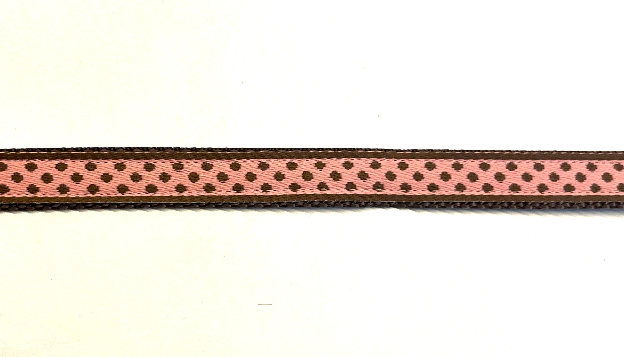 Pink with Brown Polka Dots Martingale Collar 1/2