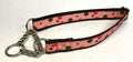 Pink with Brown, Pink, Green Bubble Dots Chain Martingale Collar 1in