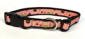 Pink with Brown, Pink, Green Bubble Dots Dog Collar 1in