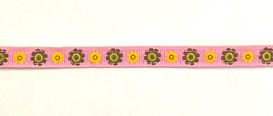 Pink with Brown and Orange Flowers Cat Collar