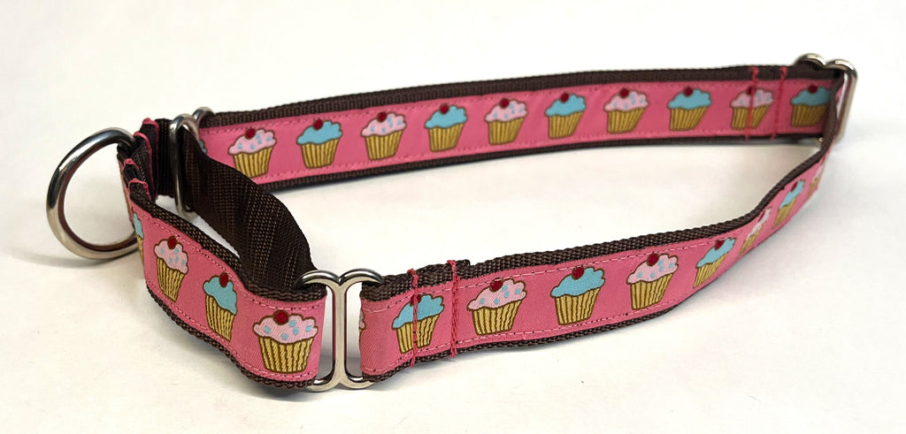 Pink with Cupcakes Martingale Collar 1in