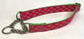 Pink with Green Little Crabs Chain Martingale Collar 1in