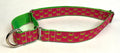 Pink with Green Little Crabs Martingale Collar 1in