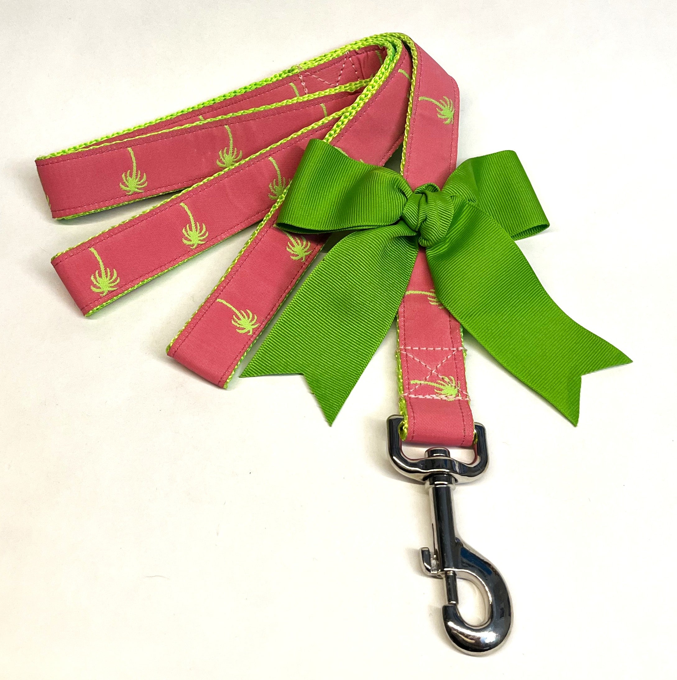 Pink with Green Palm Trees Dog Leash 1in