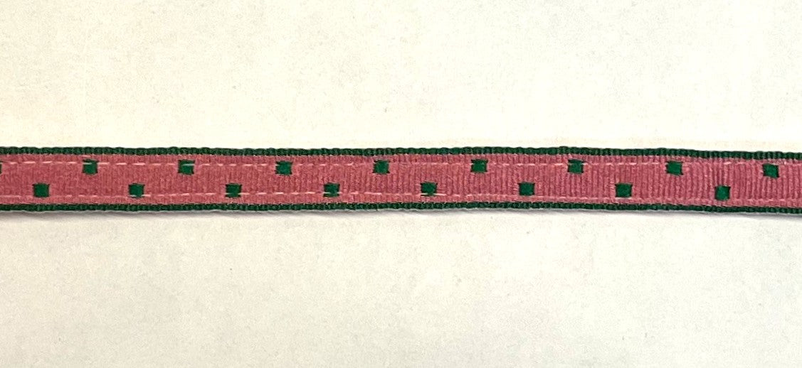 Pink with Green Square Dots Cat Collar