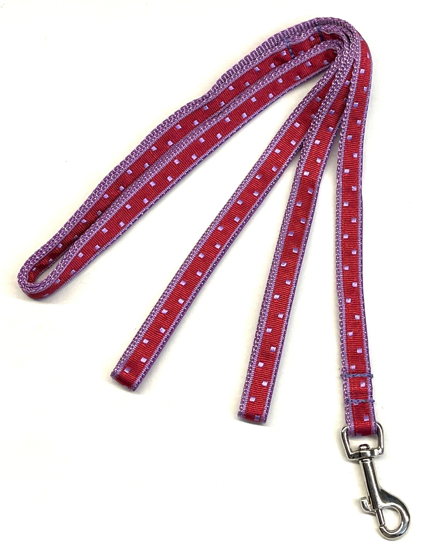 Pink with Lavender Square Dots Dog Leash 1/2