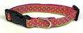 Pink with Lime Green Polka Dots Dog Collar 3/4