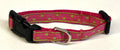 Pink with Lime Green Square Dots Dog Collar 1/2
