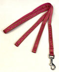 Pink with Lime Green Square Dots Dog Leash 1/2