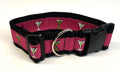 Pink with Martini Glasses Dog Collar 2in