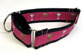 Pink with Martini Glasses Martingale Collar 2in