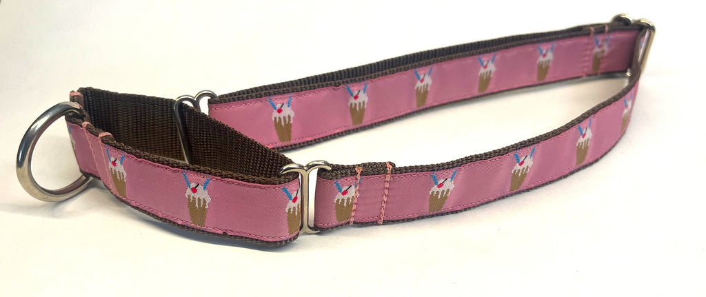Pink with Milkshakes Martingale Collar 1in