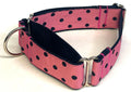 Pink with Navy Polka Dots Martingale Collar 1 1/2 in