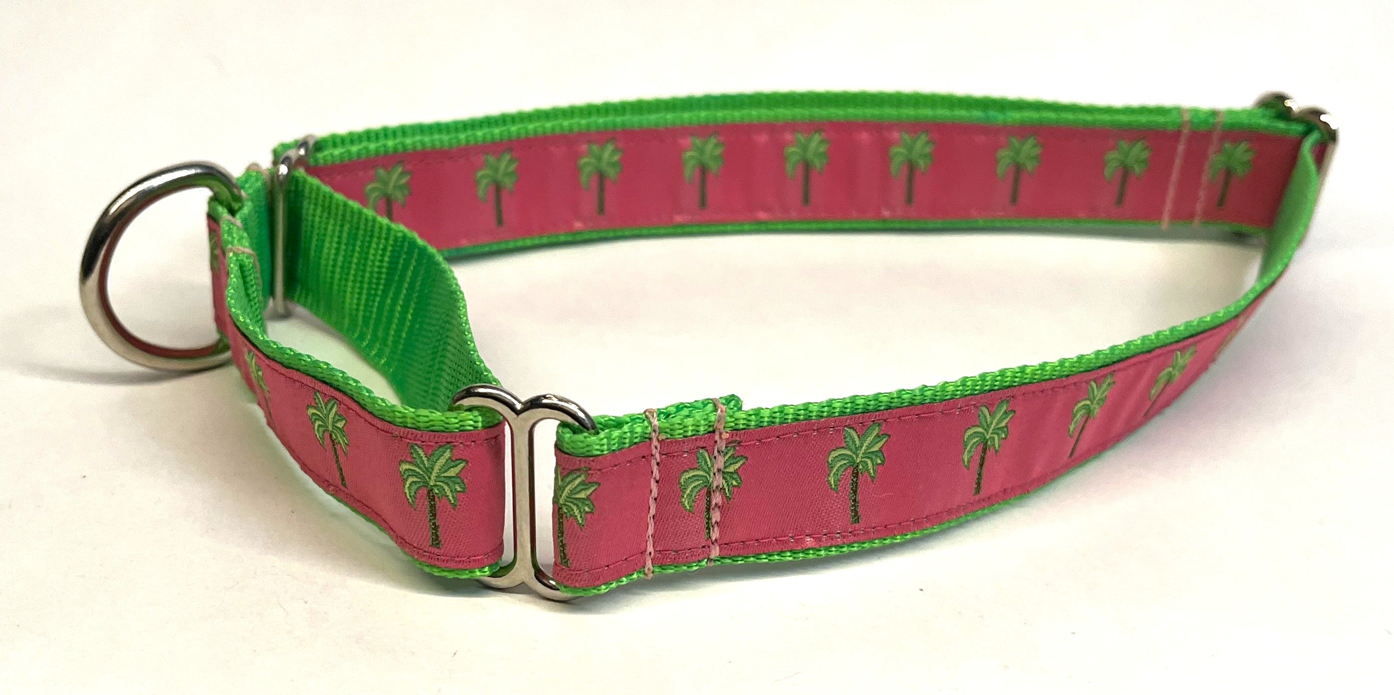 Pink with Palm Trees Martingale Collar 1in