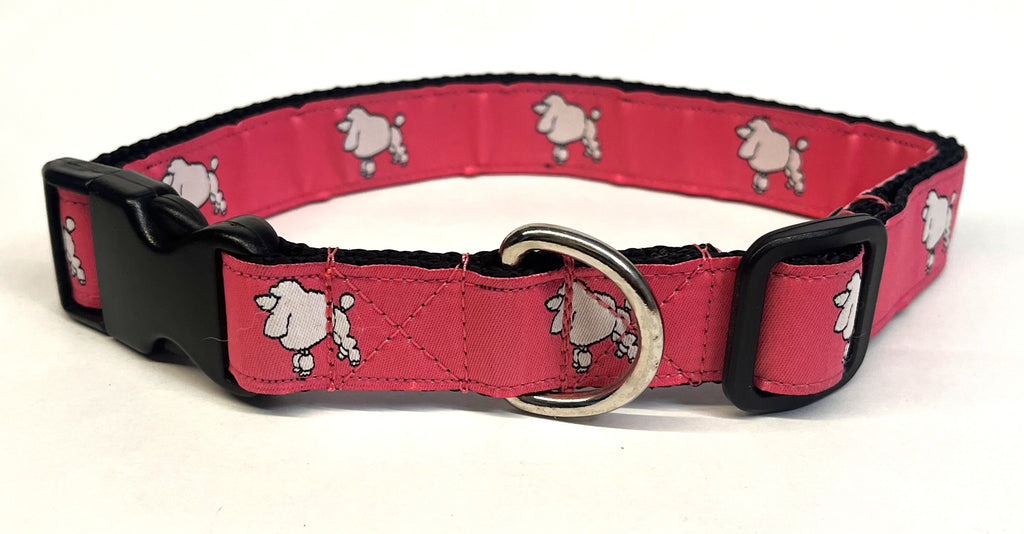 Pink with Poodles Dog Collar 1in