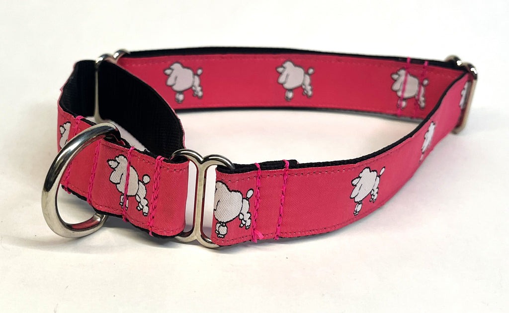 Pink with Poodles Martingale Collar 1in