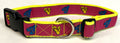 Pink with Yellow and Blue Flip Flops Dog Collar 1in