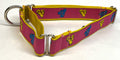 Pink with Yellow and Blue Flip Flops Martingale Collar 1in