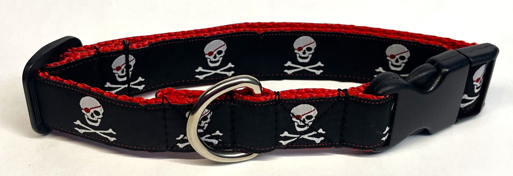 Pirate Skull and Crossbones Dog Collar 1in