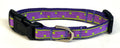 Purple with Lime Green Square Dots Dog Collar 1/2