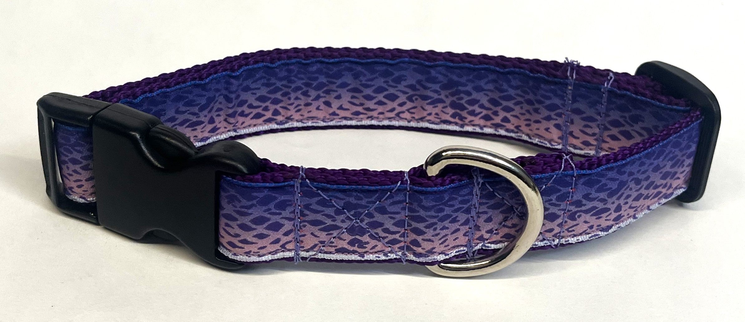 Purple Ombré Snake Skin Dog Collar 1in