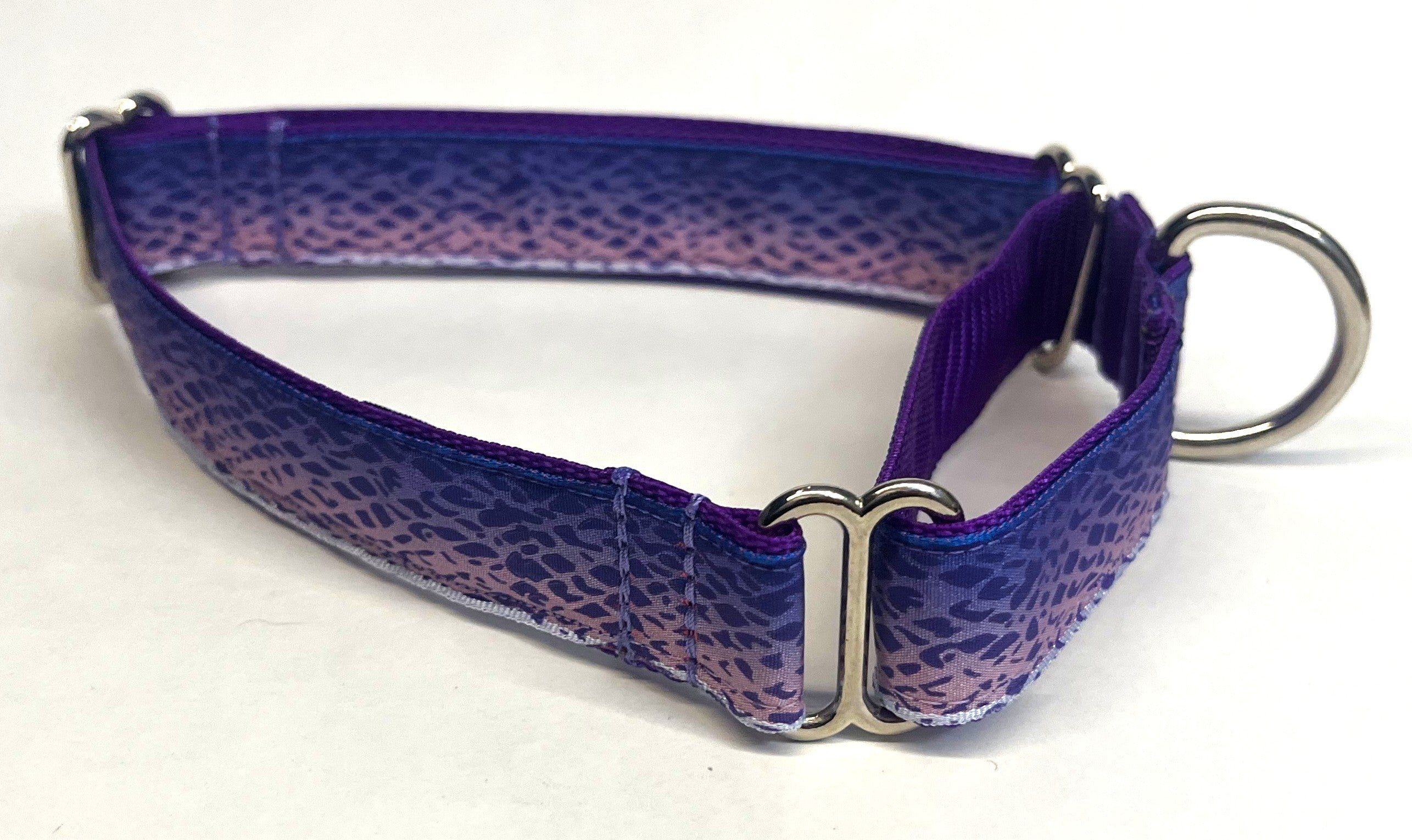 Purple Ombré Snake Skin Martingale Collar 1in