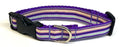 Purple, Lavender, Pink, White, Seafoam Green Stripe Dog Collar 3/4