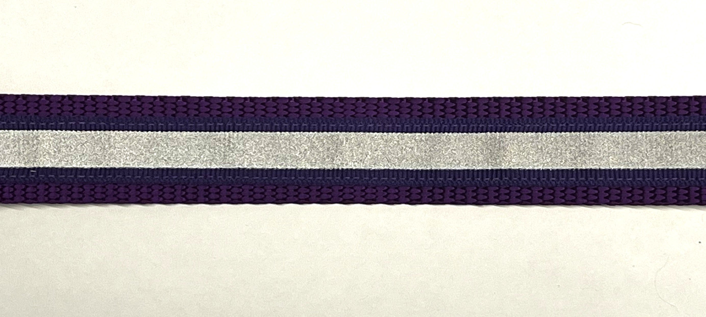 Purple with Reflector Stripe Chain Martingale Collar 1in
