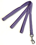 Purple, White, and Black Plaid Dog Leash 1/2