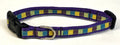 Purple, Yellow, Teal, and Sage Squares Dog Collar 1/2