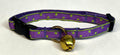 Purple with Green Square Dots Cat Collar