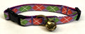 Purple with Green and Pink Argyle Design Cat Collar