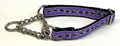 Purple with Green Dots and Wavy Stripe Chain Martingale Collar 3/4