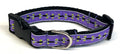 Purple with Green Dots and Wavy Stripe Dog Collar 3/4
