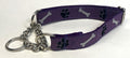 Purple with Bones and Paws Chain Martingale Collar 1in