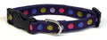 Purple with Pink, Green, Blue, & Lavender Dots Dog Collar 3/4