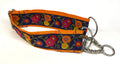 Purple with Pink, Orange, Yellow, Red, and Blue Flowers and Green Leaves Chain Martingale Collar 2in