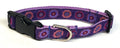 Purple with Pink, Purple, Lavender Flowers Dog Collar 3/4