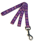 Purple with Pink, Purple, Lavender Flowers Dog Leash 3/4