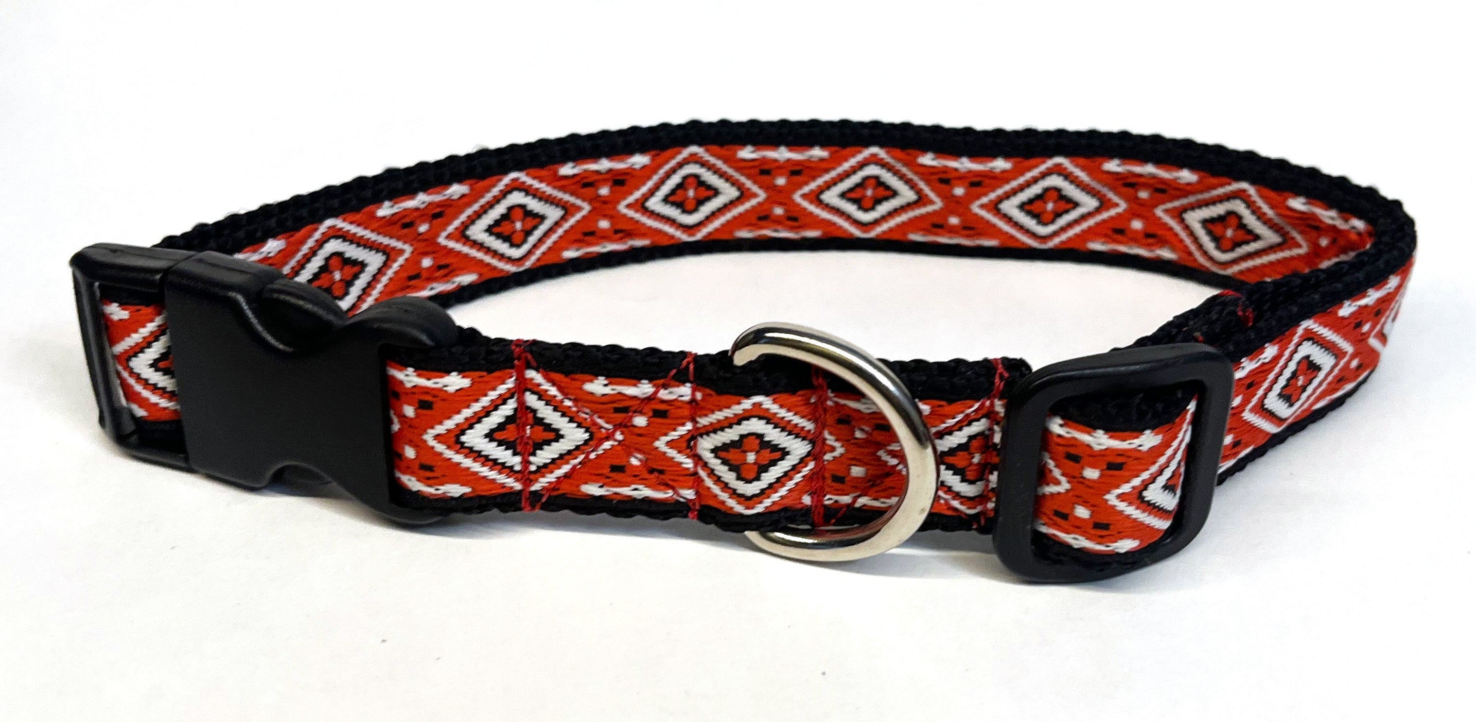 Red Diamond Design Dog Collar 1in