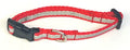 Red with Reflective Stripe Dog Collar 1/2