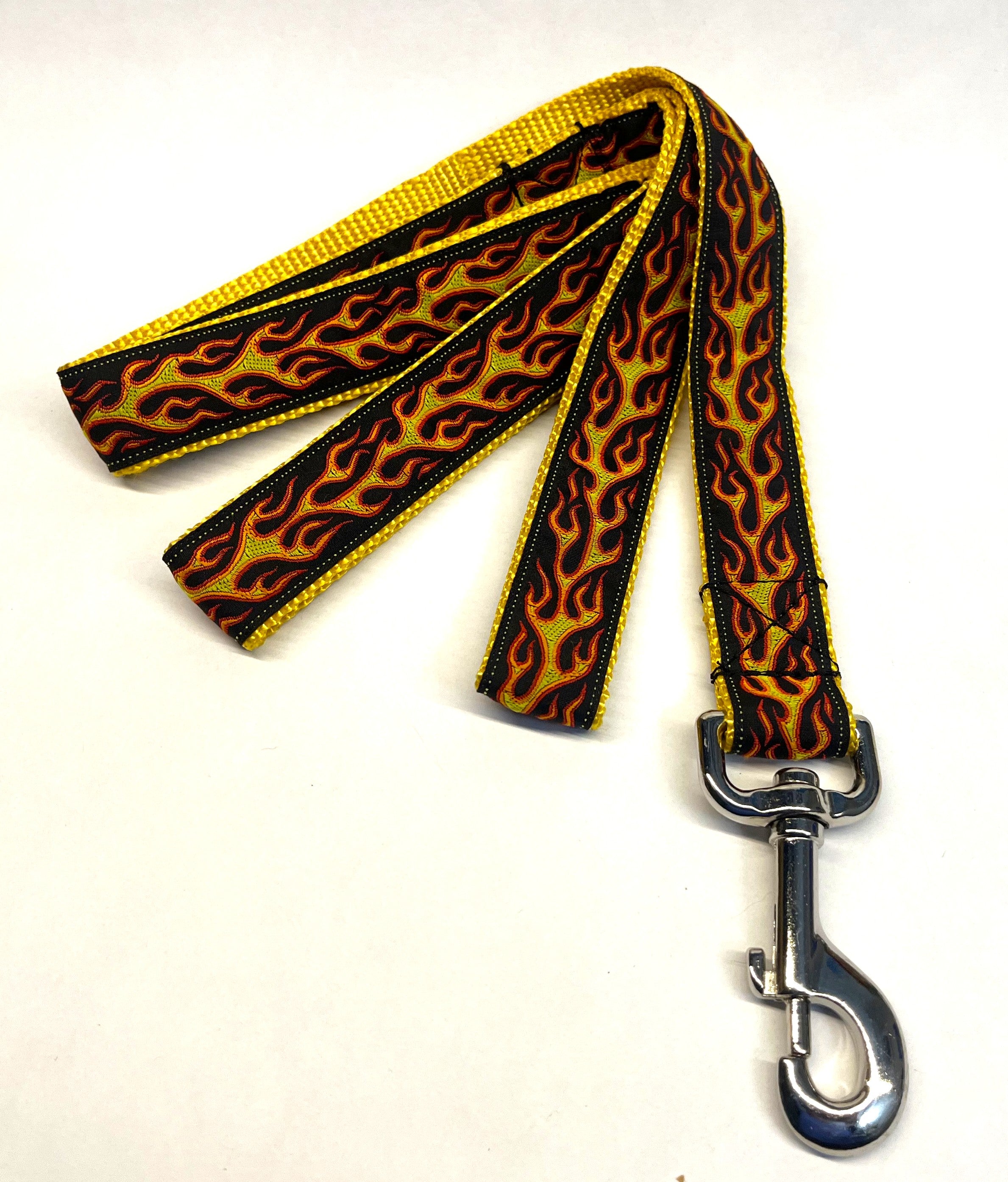 Red and Yellow Flames Dog Leash 1in
