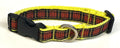Red, Black & Yellow Plaid Dog Collar 3/4