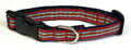 Red, Blue, Green, White & Navy Plaid Dog Collar 3/4